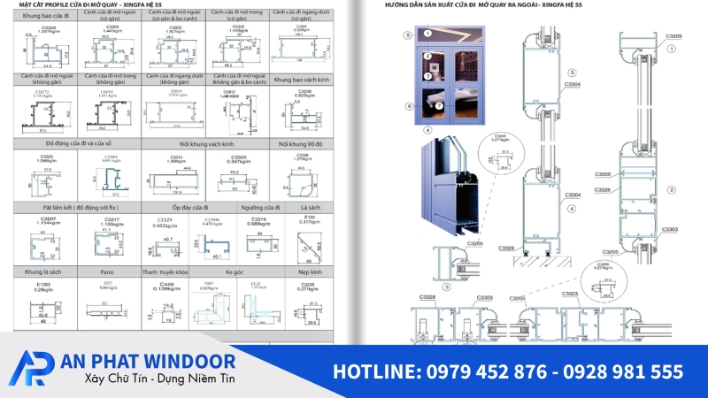 Catalouge Cửa Nhôm Xingfa – Bản Vẽ Và Mặt Cắt Chi Tiết 9 catalogue-cua-nhom-xingfa-5