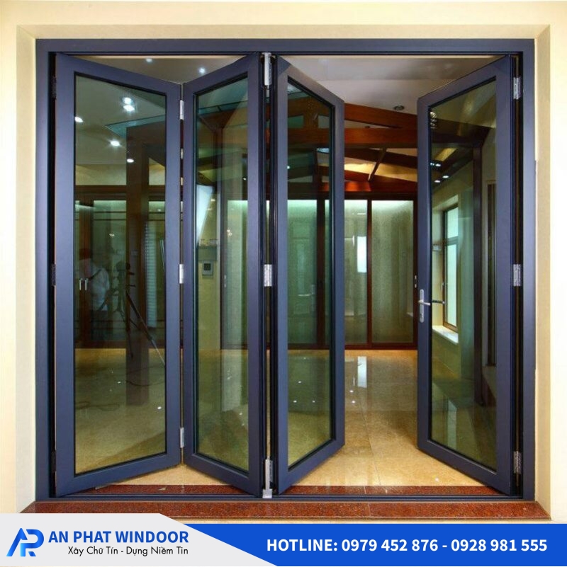 cửa nh&ocirc;m xingfa 4 c&aacute;nh xếp trượt 4