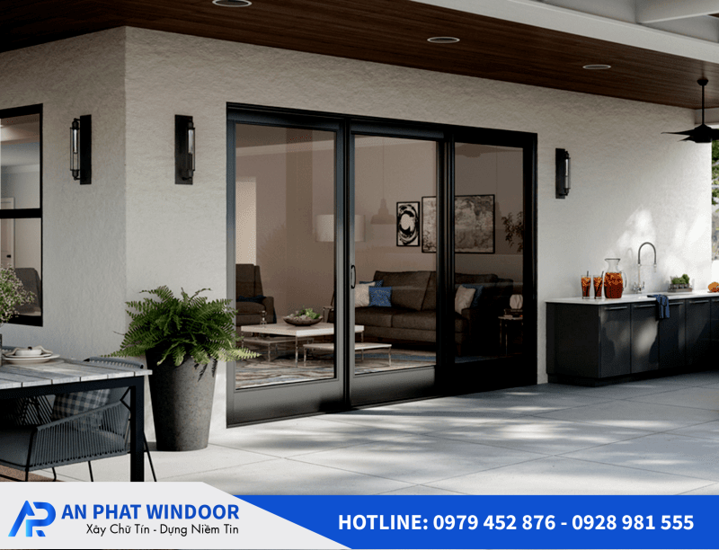cửa xếp trượt 3 c&aacute;nh Xingfa 4