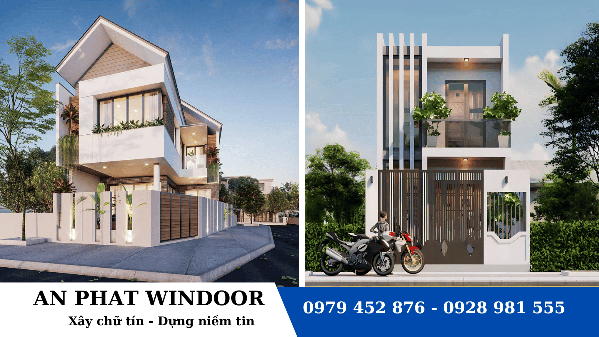 Mẫu thiết kế nh&agrave; đẹp 2 tầng