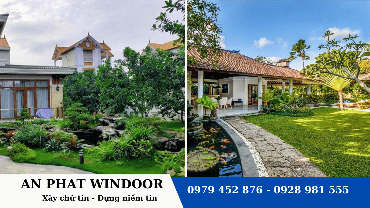 Mẫu vườn đẹp cho biệt thự phong c&aacute;ch việt &ndash; mỹ