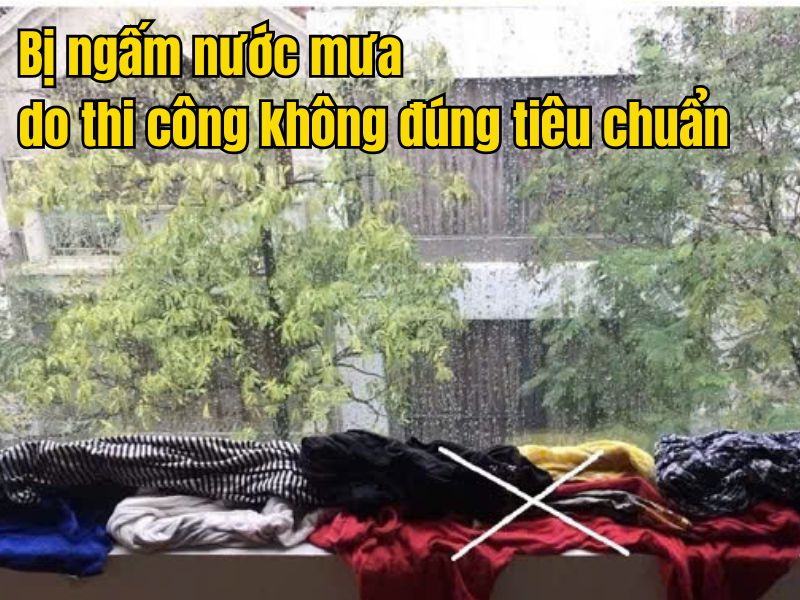 Thi cong khong chuyen nghiep hoac vat lieu kem chat luong cong trinh bi ngam nuoc mua