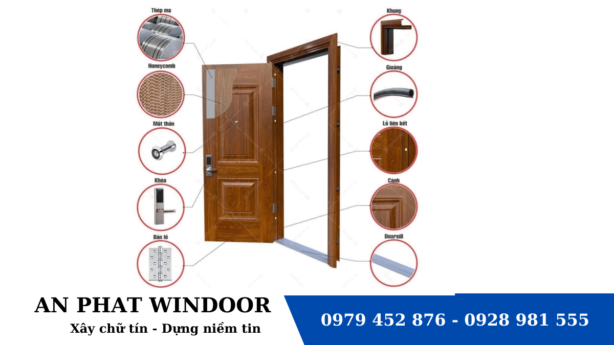 Cửa Th&eacute;p V&acirc;n Gỗ C&oacute; Cấu Tạo Bao Gồm Những G&igrave;?