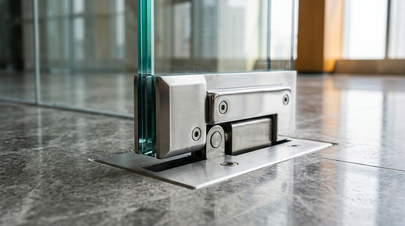 Bản lề sàn Adler cao cấp chống xệ cánh cho cửa kính cường lực