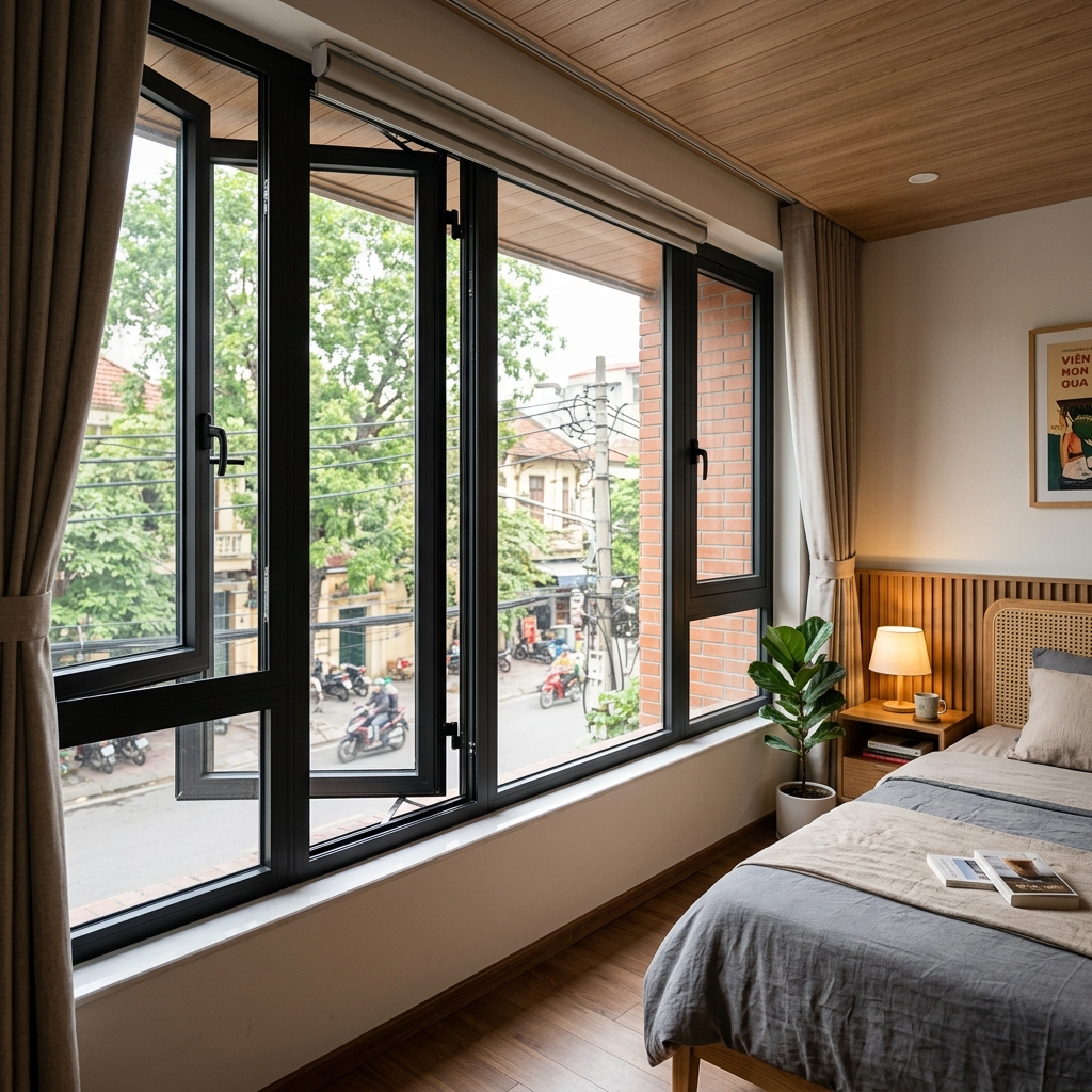 Cửa sổ nhôm kính cao cấp cách âm tuyệt đối